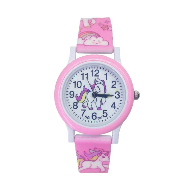 2019 Hot Pony Watch Children Fashion Cute Unicorn Cartoon Girl Boy Child Quartz Clock student Sport kids Watches Baby Watch Gift