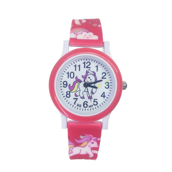 2019 Hot Pony Watch Children Fashion Cute Unicorn Cartoon Girl Boy Child Quartz Clock student Sport kids Watches Baby Watch Gift