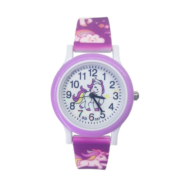 2019 Hot Pony Watch Children Fashion Cute Unicorn Cartoon Girl Boy Child Quartz Clock student Sport kids Watches Baby Watch Gift