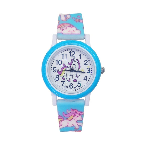 2019 Hot Pony Watch Children Fashion Cute Unicorn Cartoon Girl Boy Child Quartz Clock student Sport kids Watches Baby Watch Gift