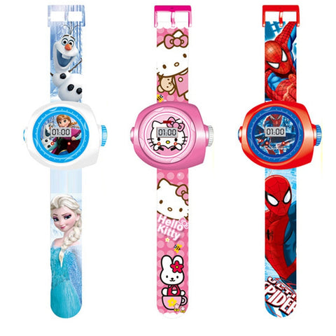 Kid Watches Spiderman Can The Projection Toys for  Boy Girl Children Watch