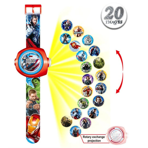 Kid Watches Spiderman Can The Projection Toys for  Boy Girl Children Watch