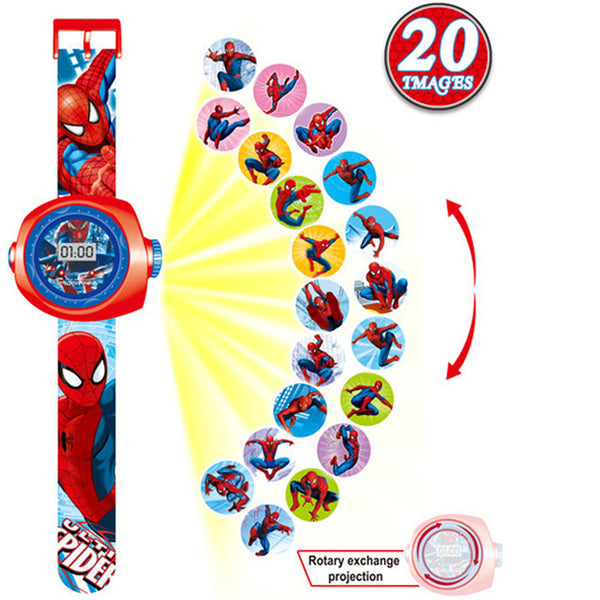 Kid Watches Spiderman Can The Projection Toys for  Boy Girl Children Watch