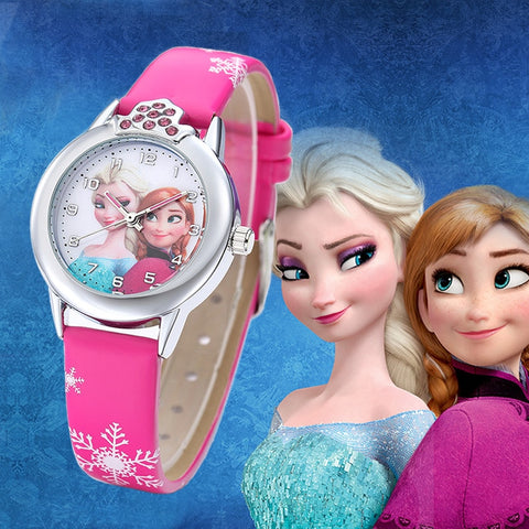 2019 New Cartoon Children Watches Princess Girls Kids Watch Spiderman Boys Students Quartz Clock Fashion Leather Wristwatch