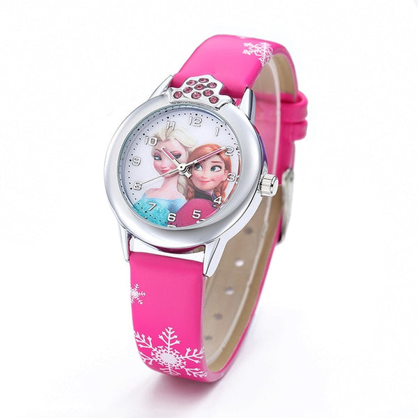 2019 New Cartoon Children Watches Princess Girls Kids Watch Spiderman Boys Students Quartz Clock Fashion Leather Wristwatch