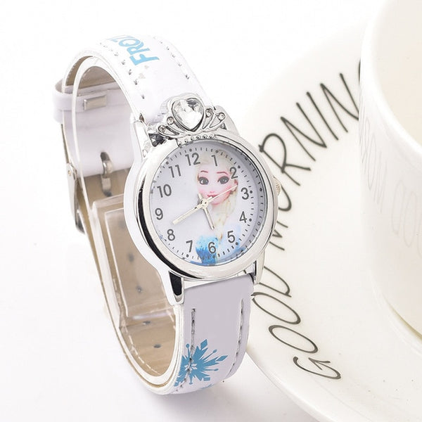 2019 New Cartoon Children Watches Princess Girls Kids Watch Spiderman Boys Students Quartz Clock Fashion Leather Wristwatch