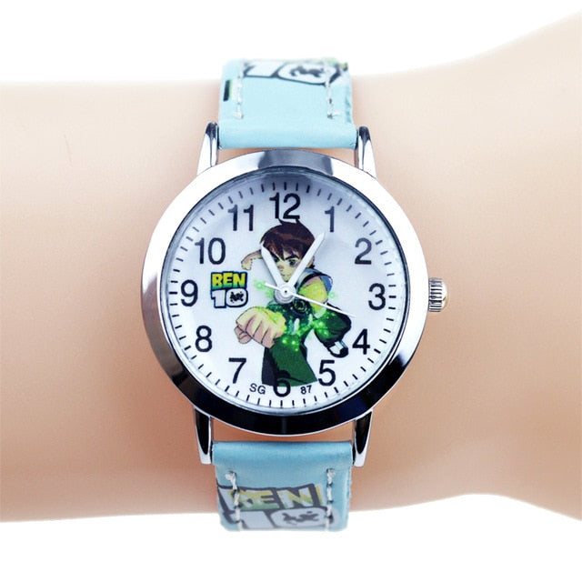 2019 New Cartoon Children Watches Princess Girls Kids Watch Spiderman Boys Students Quartz Clock Fashion Leather Wristwatch