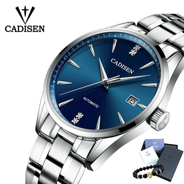 CADISEN Top Brand Luxury Men's business watch steel men watch automatic mechanical male wirstwatch waterproof relogio masculino