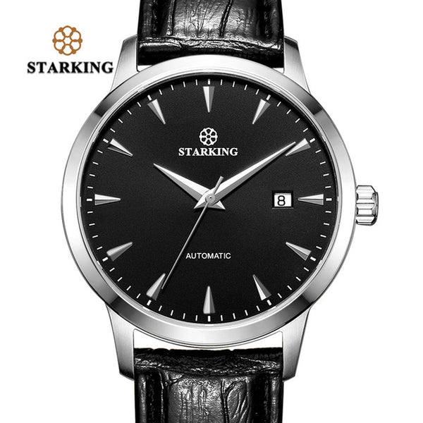 STARKING Mens Clock Automatic Mechanical Watch All Stainless Steel Simple Business Male Watch xfcs Luxury Brand Dress WristWatch