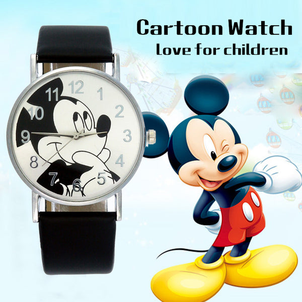 Hot Sales Lovely Mickey Children's Watches Girls Boys Gift Fashion Crystal Dress Children Quartz Wristwatches Kids Watch Clock