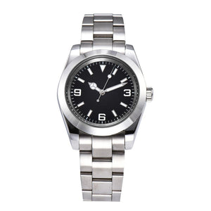 New oyst 39mm watch male AIK automatic black dial luminous hand polished steel case bracelet mineral glass 2259