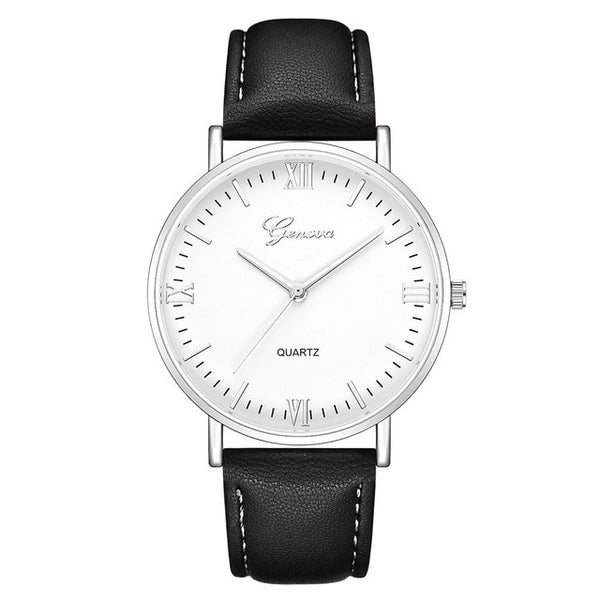 Geneva Mens Luxury Brand Watches Stainless Steel Analog Quartz Ladies Dress Wristwatches Clock Women's Watch montre homme QG