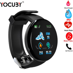 YOCUBY D18 Smart Watch Men Waterproof Sleep Tracker Heart Rate Tracke Smartwatch Blood Pressure Blood Oxygen Sports Watch PK D13