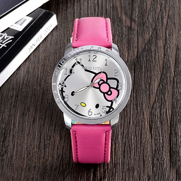 Fashion Brand Quartz Watch Children Girl Women Leather Crystal Wrist Watch Kids Wristwatch Clock relogio