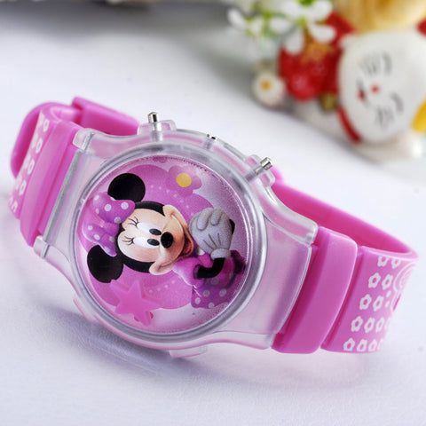 Dropshipping new fashion boys girls watches kids minnie cartoon silicone digital women watch for children christmas gift