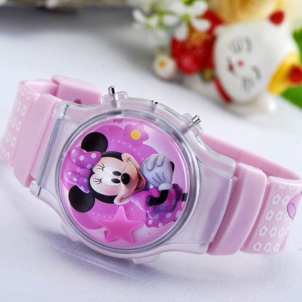 Dropshipping new fashion boys girls watches kids minnie cartoon silicone digital women watch for children christmas gift