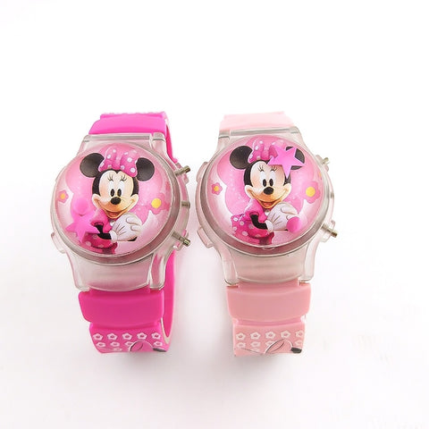 Flash Light Minnie Mouse Kids Watch Silicone Strap Girl Watch Jelly Fashion Lantern Children Watch Boy Gife Watch Reloj Mujer