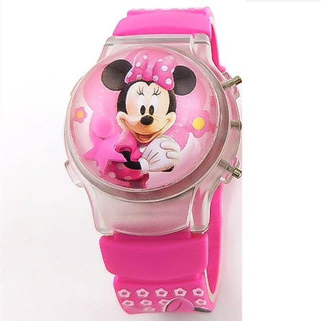 Flash Light Minnie Mouse Kids Watch Silicone Strap Girl Watch Jelly Fashion Lantern Children Watch Boy Gife Watch Reloj Mujer