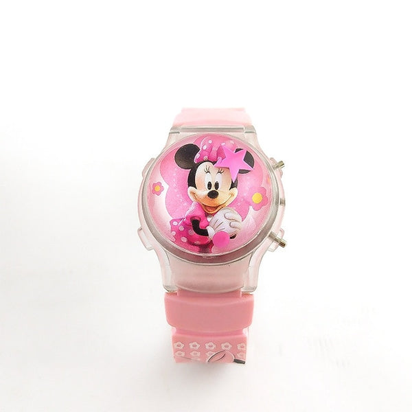 Flash Light Minnie Mouse Kids Watch Silicone Strap Girl Watch Jelly Fashion Lantern Children Watch Boy Gife Watch Reloj Mujer