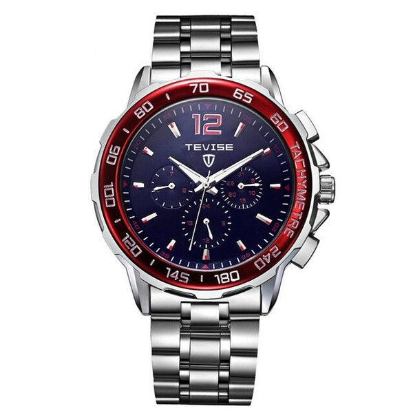 TEVISE Multifunctional 6 Pin Men Automatic Mechanics Round Dial Wrist Watch Fashionable Male Casual Stainless Steel Wristwatches