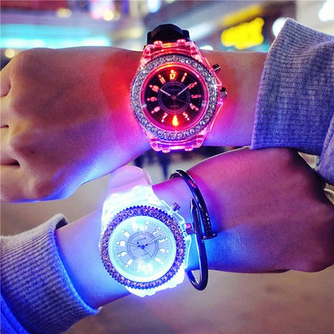 Colorful LED Luminous Kids Watch Soft Silicone Digital Wristwatches Clock For Men Women Children Students