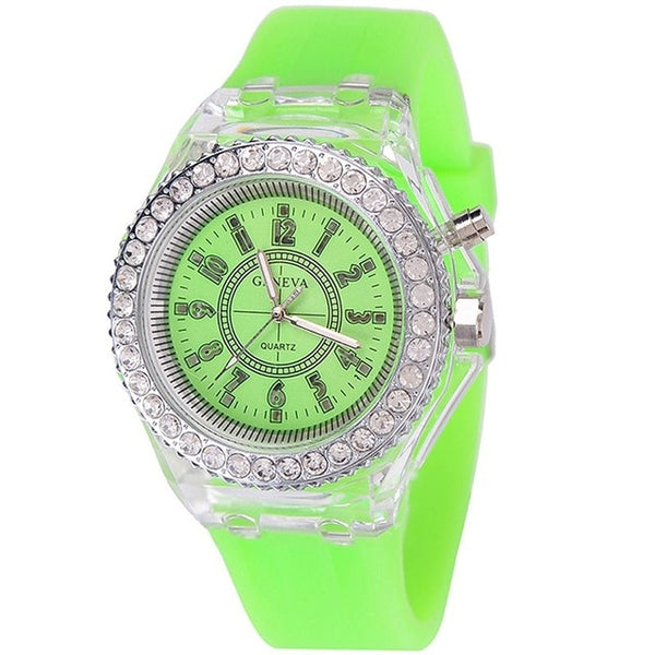 Colorful LED Luminous Kids Watch Soft Silicone Digital Wristwatches Clock For Men Women Children Students