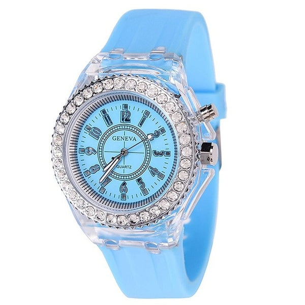 Colorful LED Luminous Kids Watch Soft Silicone Digital Wristwatches Clock For Men Women Children Students