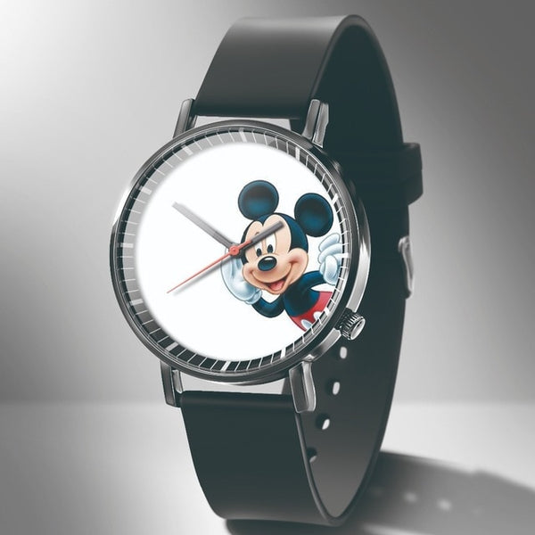 Dropshipping new fashion boys girls watches for kids mickey minnie cartoon women Leather Couple watch children christmas gift