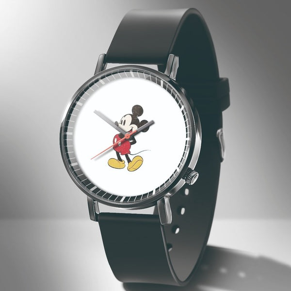 Dropshipping new fashion boys girls watches for kids mickey minnie cartoon women Leather Couple watch children christmas gift