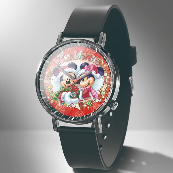 Dropshipping new fashion boys girls watches for kids mickey minnie cartoon women Leather Couple watch children christmas gift