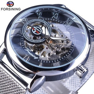 Winner Three Dial Calendar Display Alloy Men Automatic Mechanical Skeleton Wrist Watches Luxury Brand Military Sport Male Clock