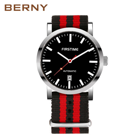 BERNY Automatic Mechanical Watches Men Waterproof Classic Auto Date Watch Men erkek kol saati free shipping Christmas present