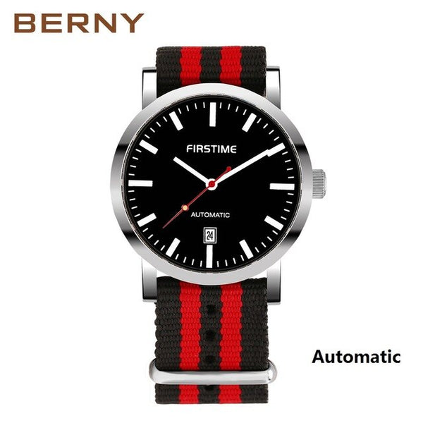 BERNY Automatic Mechanical Watches Men Waterproof Classic Auto Date Watch Men erkek kol saati free shipping Christmas present