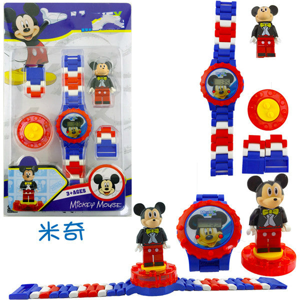 Super Hero Spiderman Building block Children Watch Ninjagoed Marvel Avengers Compatible with Legoed Figures Bricks kid Toy Clock