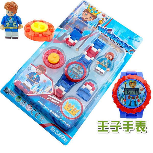 Super Hero Spiderman Building block Children Watch Ninjagoed Marvel Avengers Compatible with Legoed Figures Bricks kid Toy Clock