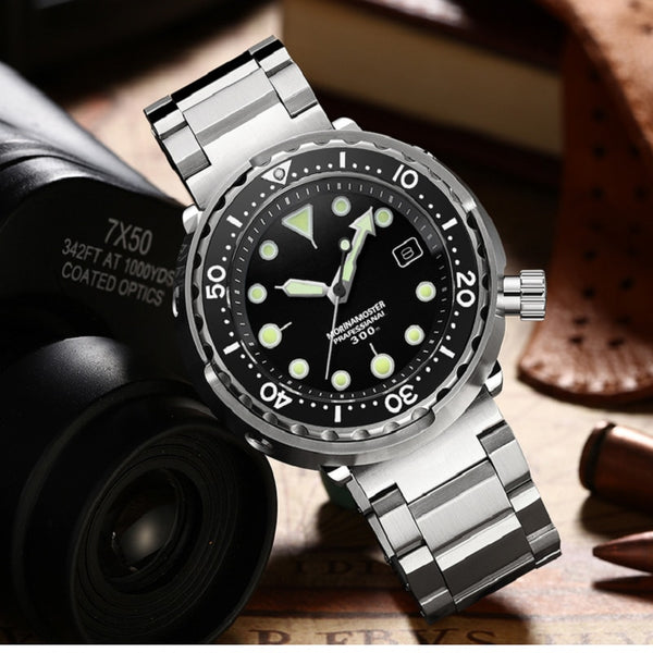 NH35 Mechanical Wristwatch 300m Dive Watch Mechanical Steel Stainless Case Sapphire Glass Automatic Watch Steel Diving