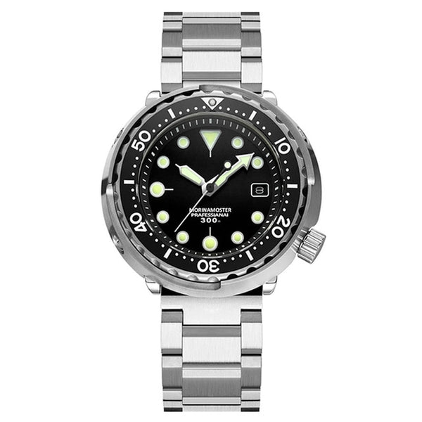 NH35 Mechanical Wristwatch 300m Dive Watch Mechanical Steel Stainless Case Sapphire Glass Automatic Watch Steel Diving