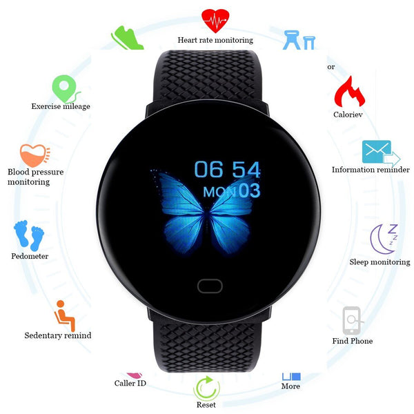 Abay D19 2019 Men Smartwatch Sport Pedometer Smart Watch Fitness Tracker Heart Rate Monitor Women Clock for iphone Android IOS