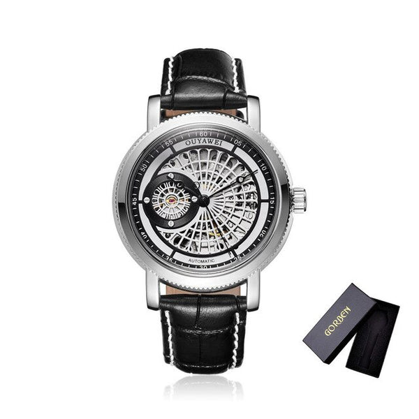 Gold Automatic Mechanical Watch Men Skeleton Watches Bracelet Wristwatch Luxury Brand Mechanical Clock Male Self-winding