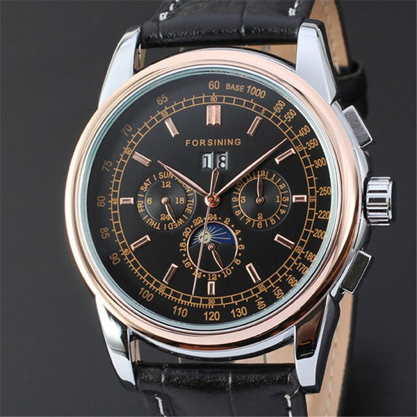 Fashion trend, sun and moon, Roman numerals, automatic mechanical watch, male watch