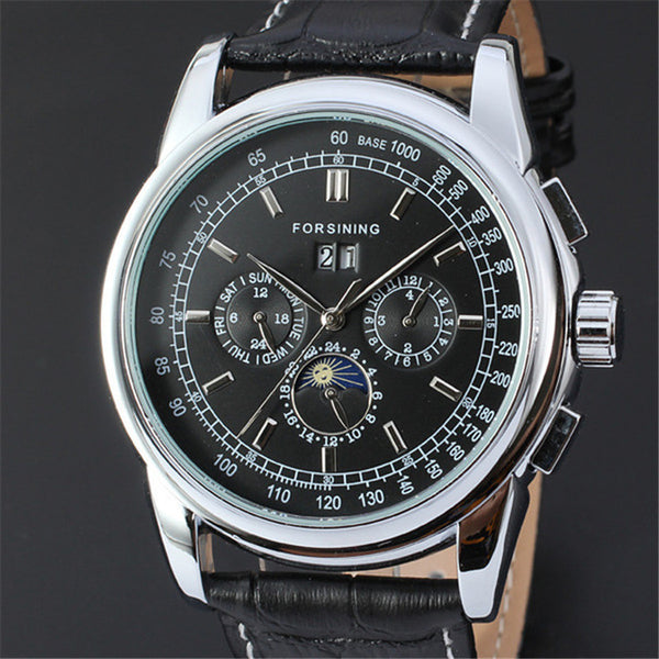 Fashion trend, sun and moon, Roman numerals, automatic mechanical watch, male watch