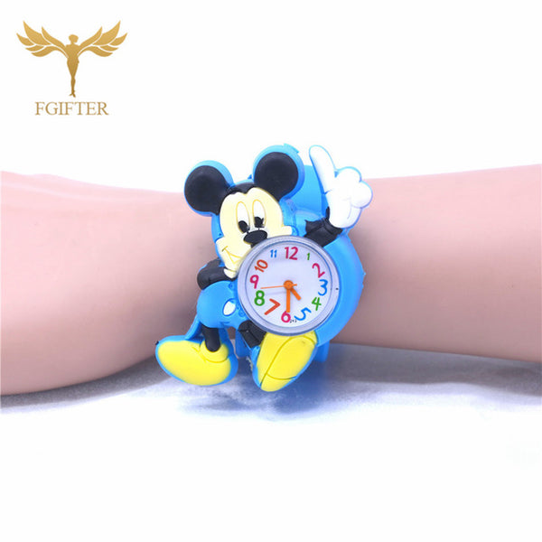 Cute Kids Toys Plastic Watches Rubber Automatic Belt Cartoon Clock Electronic Watch 1-7 years old Boy Girl Children Toy Gifts