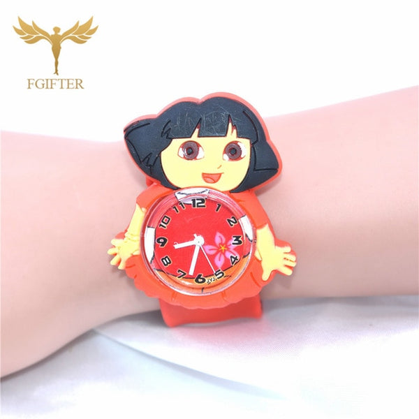 Cute Kids Toys Plastic Watches Rubber Automatic Belt Cartoon Clock Electronic Watch 1-7 years old Boy Girl Children Toy Gifts