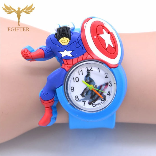 Cute Kids Toys Plastic Watches Rubber Automatic Belt Cartoon Clock Electronic Watch 1-7 years old Boy Girl Children Toy Gifts