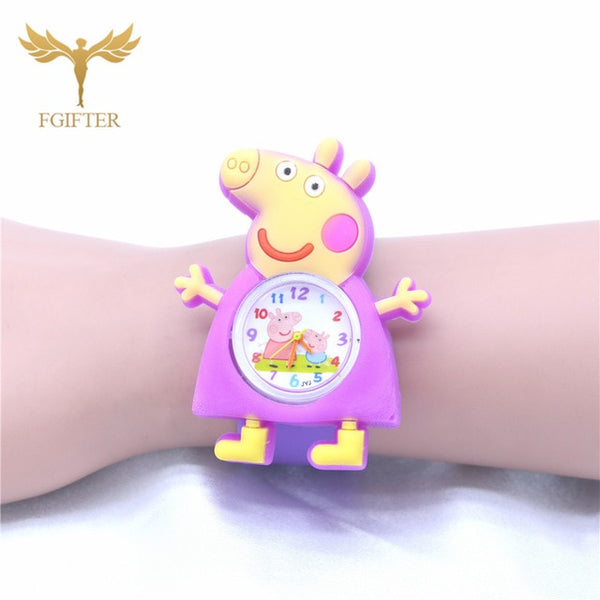 Cute Kids Toys Plastic Watches Rubber Automatic Belt Cartoon Clock Electronic Watch 1-7 years old Boy Girl Children Toy Gifts