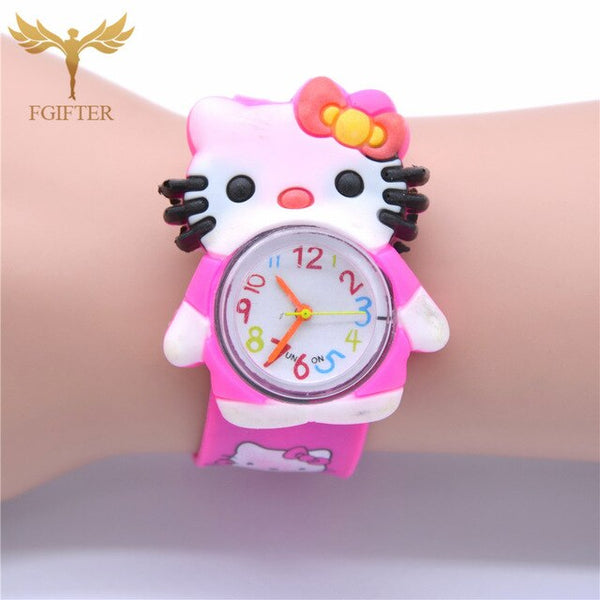 Cute Kids Toys Plastic Watches Rubber Automatic Belt Cartoon Clock Electronic Watch 1-7 years old Boy Girl Children Toy Gifts