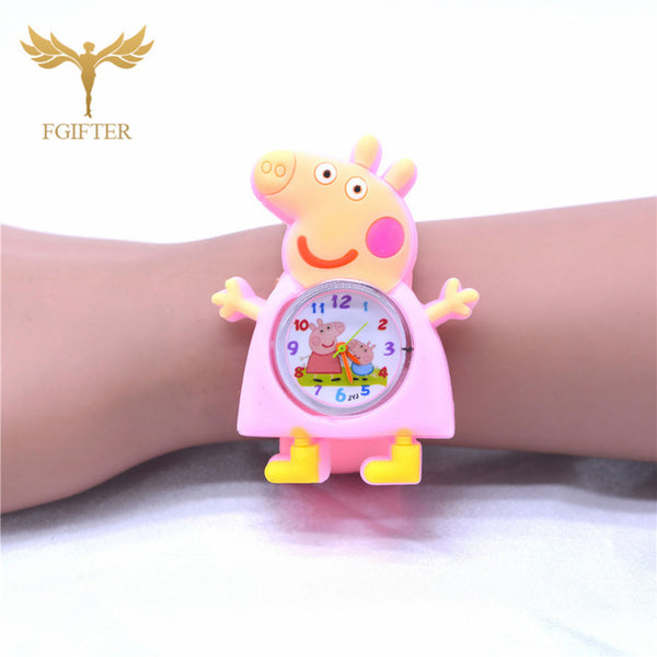 Cute Kids Toys Plastic Watches Rubber Automatic Belt Cartoon Clock Electronic Watch 1-7 years old Boy Girl Children Toy Gifts