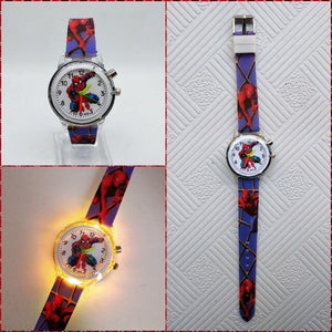 Glow Light Flash Spiderman Children Watch 3D Car Kids Watches Girls Boys Child Clock Baby Birthday Gift Reloj infantil