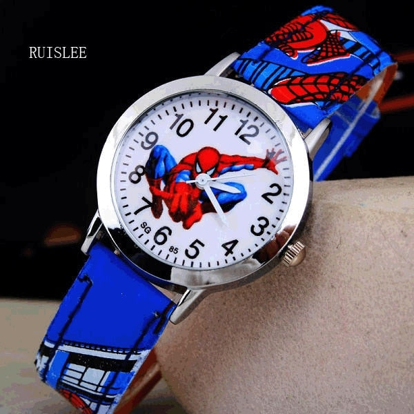 Ruislee Hot Sale SpiderMan Watch Cute Cartoon Watch Kids Watches Rubber Quartz Watch Gift Children Hour reloj montre relogio