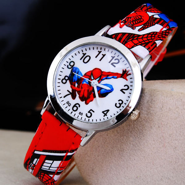 Ruislee Hot Sale SpiderMan Watch Cute Cartoon Watch Kids Watches Rubber Quartz Watch Gift Children Hour reloj montre relogio